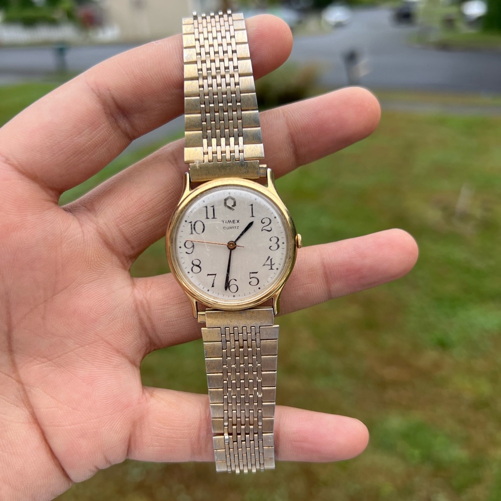 Timex Vintage gold quarts watch